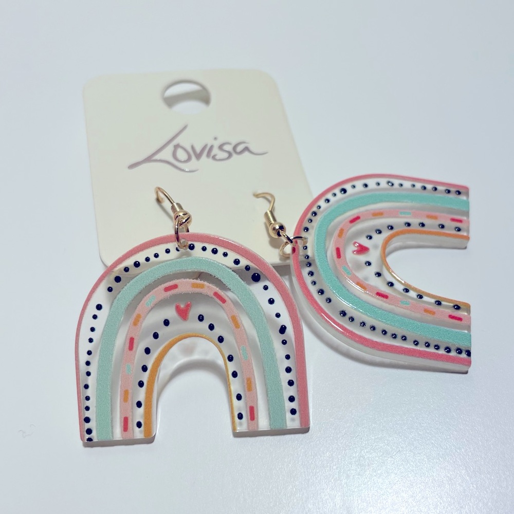Pastel Rainbow Drop Earrings | NWT - Picture 4 of 6